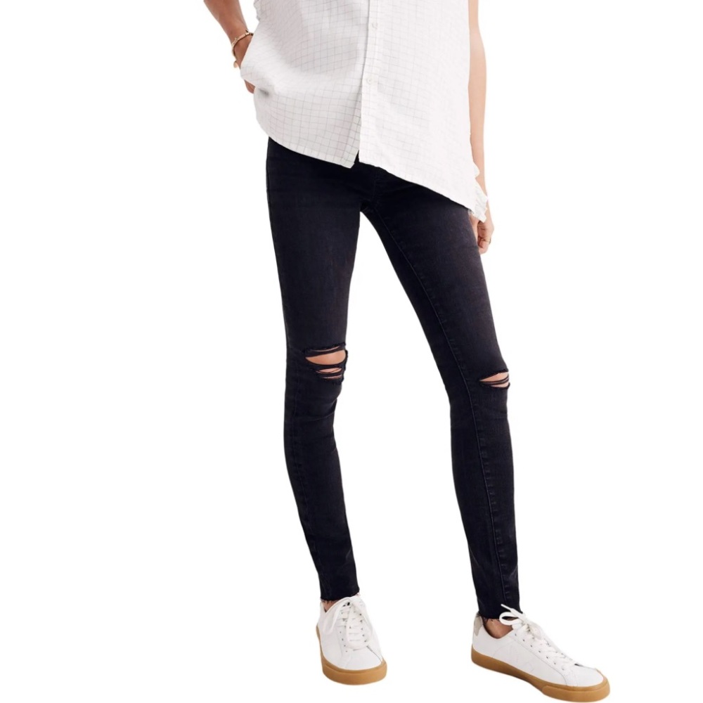 Madewell Maternity Over-the-Belly Skinny Jeans in Black Sea
